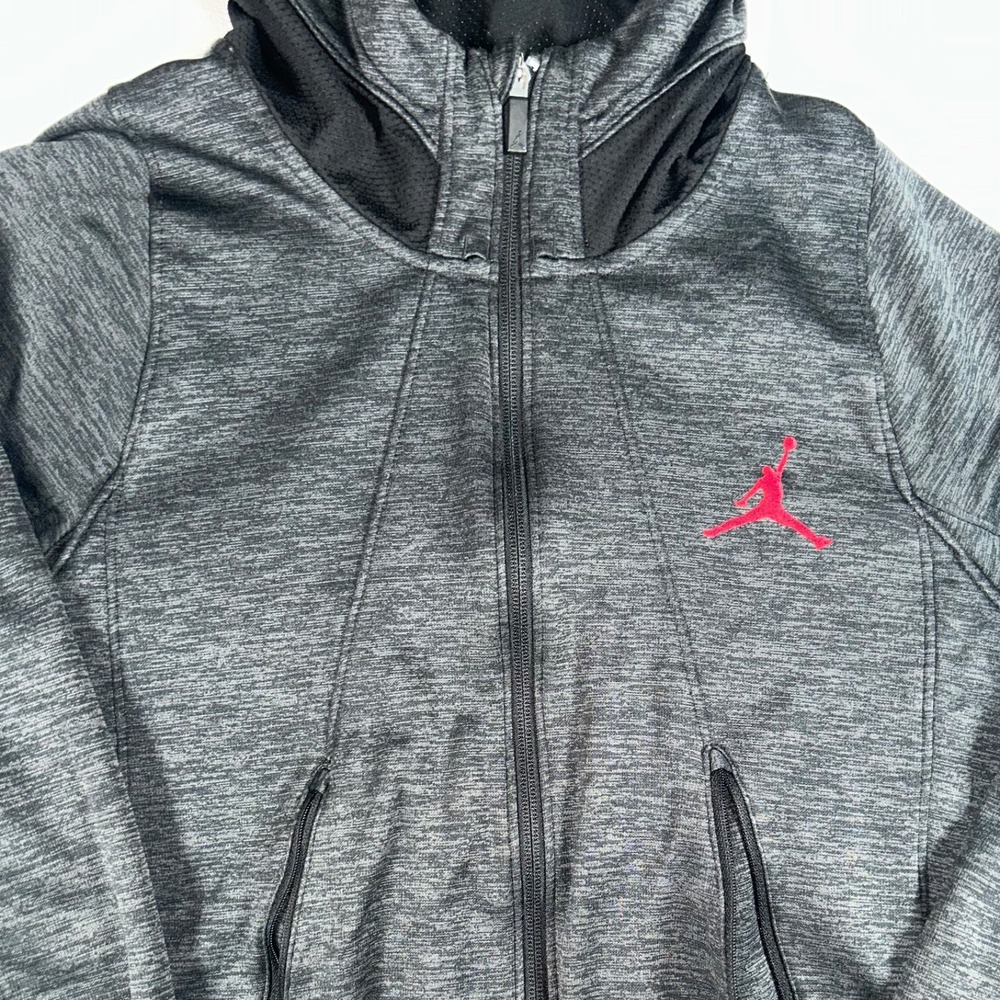 Nike Air Jordan Flight Therma-FIT Full Zip Hoodie Jacket Mens L Gray 688525-010 - Picture 2 of 16